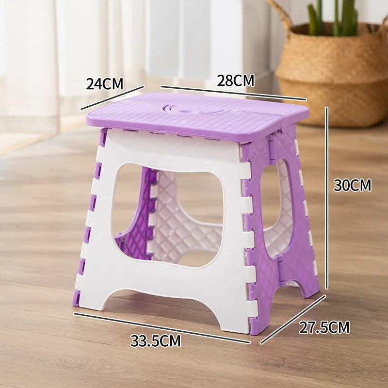 Thickened Plastic Folding Stool Portable Mini Outdoor Seat for Adults & Kids Ideal for Fishing Travel Camping & Home Use ﻿