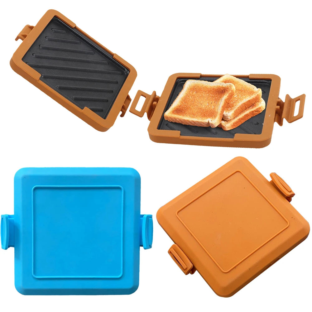 Microwavable Toast Maker No Electricity Wireless Waffle Maker Time Saving Microwave Oven Breakfast Machine for Fast Breakfast