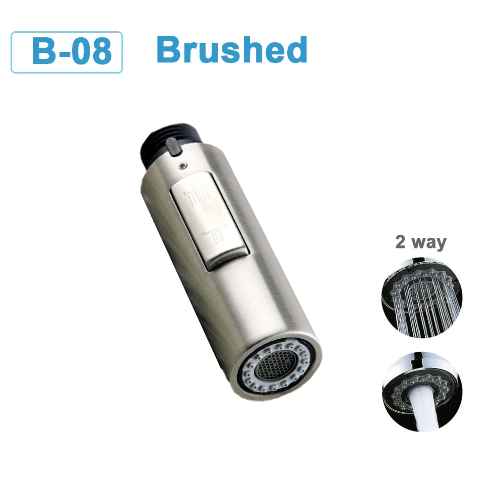 G1/2 Kitchen Faucet Head Pull Out Shower Nozzle Sprayer Bathroom Sink Tap Replacement Accessory Black Silver Golden Head Aerator