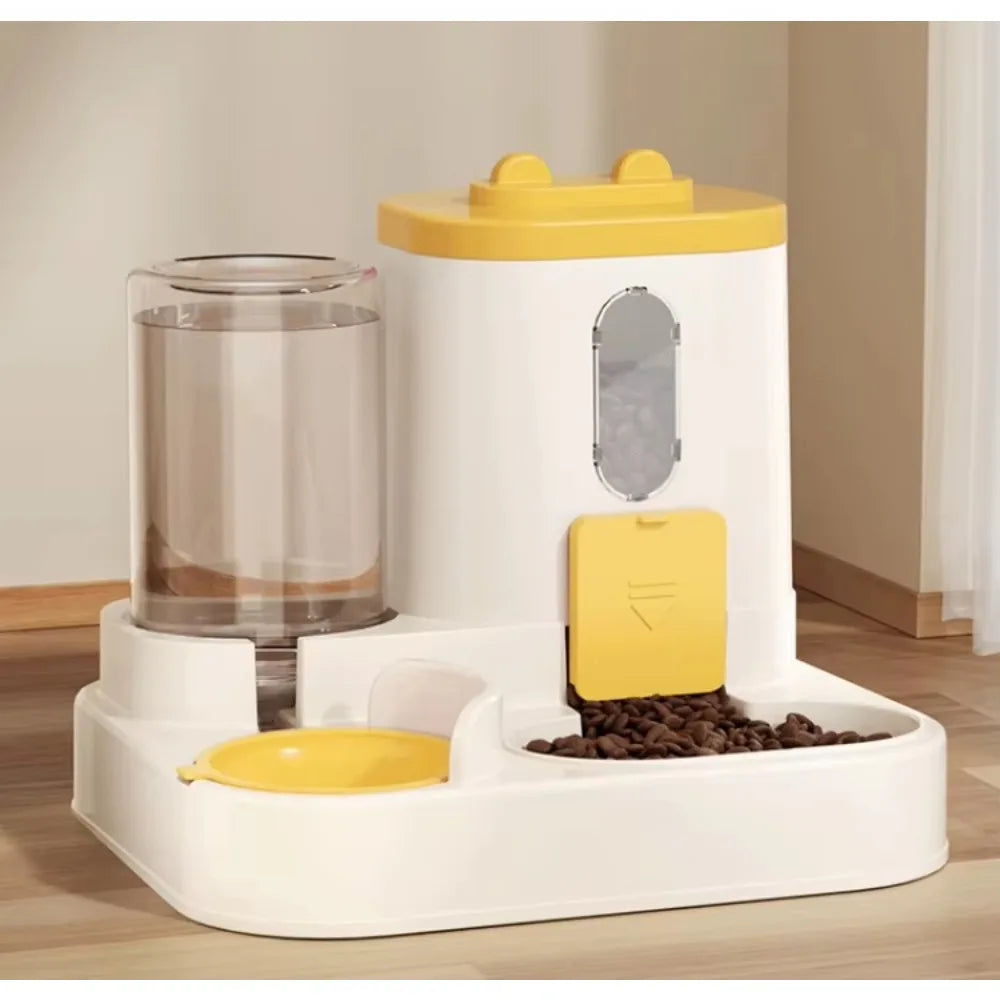 Two-in-OnePet Home Feeding and Drinking Water Integrated Automatic Water Feeder Automatic Feeder Cat and Dog Water Food Pet Bowl