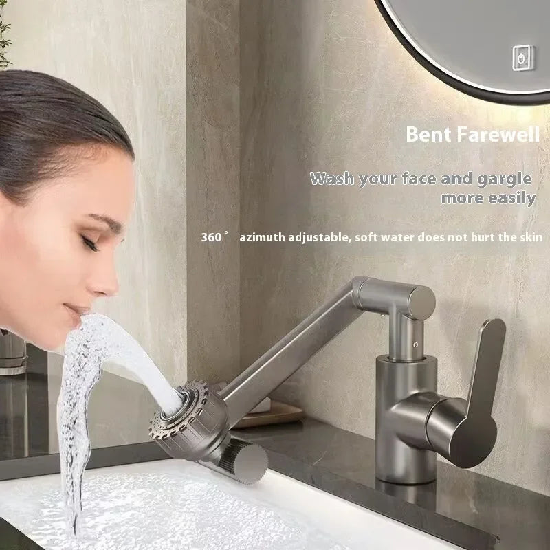 Water Faucet Tap Multifunctional Swivel Extender Filter Robotic Extension Arm Fit Bidet Bubbler Sink for Bathroom Facilities
