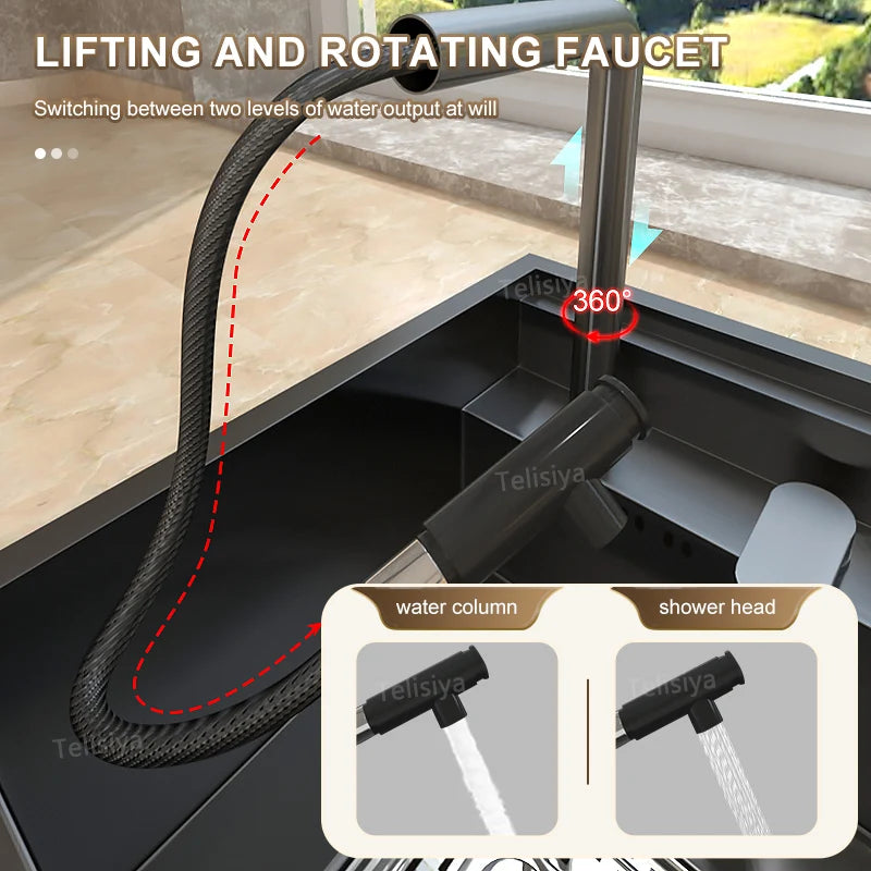 Cup Washer Hidden Sink Stainless Steel Kitchen Sinks Coffee Shop Bar Samll Single Slot With Lid Balcony Garden Washing Basin