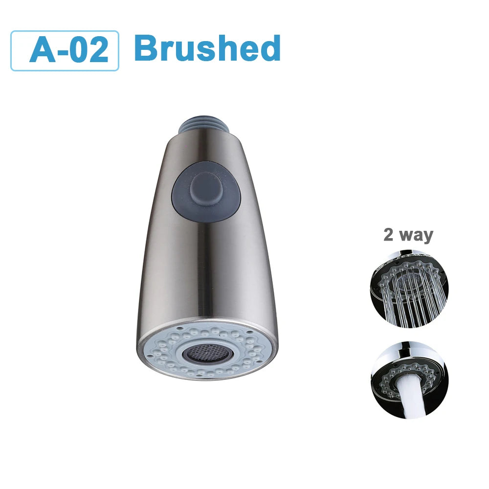 G1/2 Kitchen Faucet Head Pull Out Shower Nozzle Sprayer Bathroom Sink Tap Replacement Accessory Black Silver Golden Head Aerator