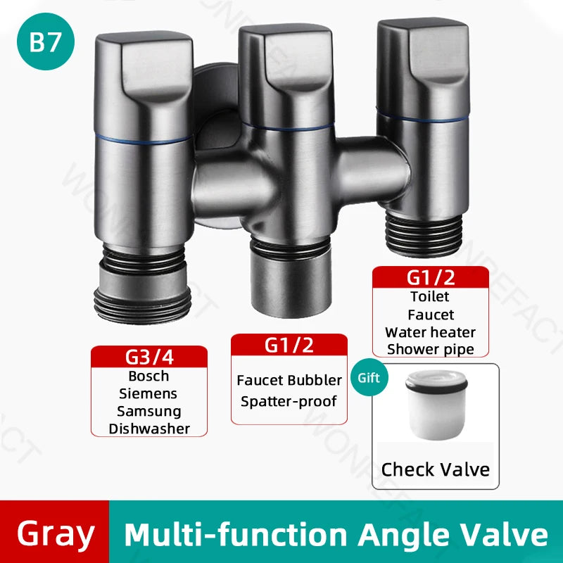 G1/2  Multi Function Washing Machine Faucet Brass Water Stop Quick Opening Angle Valve Wall Mounted  Bathroom Tool Accessories