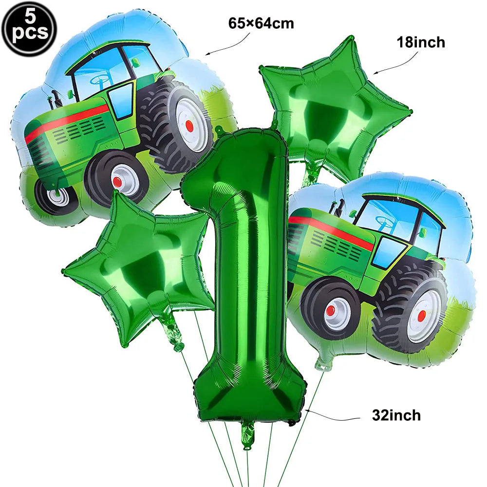 Tractor Cake Topper Green Farm Vehicle Cars Happy Birthday Cake Topper Kids Farm Tractor Themed Party Tractor Cake Decortions