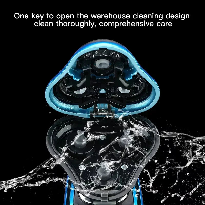 XMSJ Men Razor Electric Shavers Portable Wet-Dry Dual Use Waterproof Beard Facial Trimmer Shaving Machine for Men Father Gift