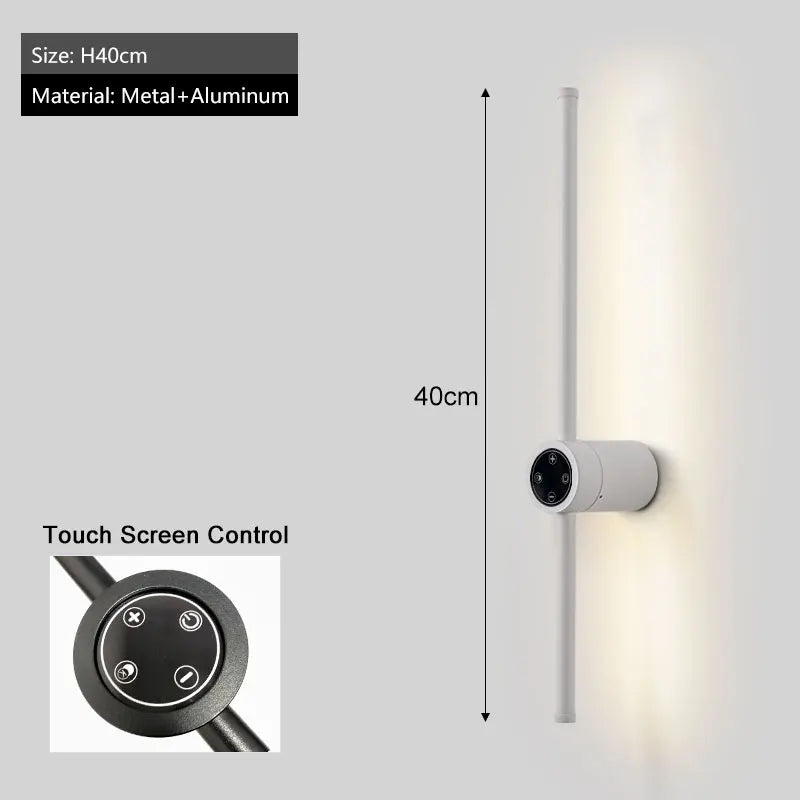 Touch Screen Control Dimming LED Wall Lights Wall Sconce Hardwire Tricolor Lights 360° Rotatable Touch Switch LED Wall Lamps