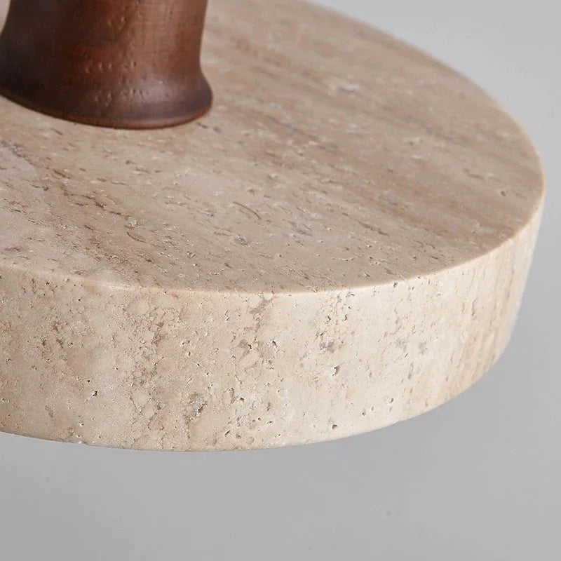 Wabi sabi Yellow Travertine Pendant Light Nordic Retro for Dining Table Bedside Flying Saucer Design LED Cream Style Lighting