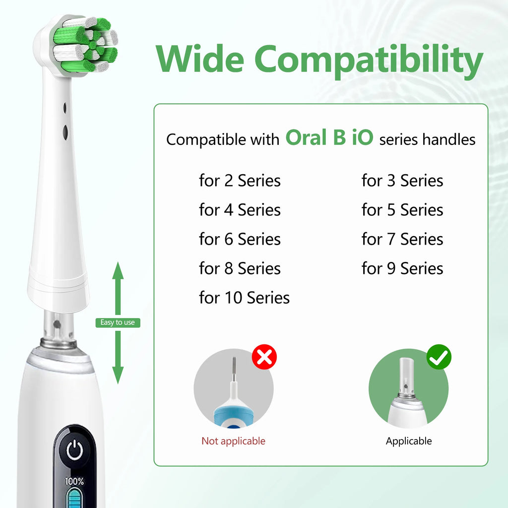 New IO replacement brush head compatible with Oral B iO series, 4PC independent packaging, deep cleaning replacement brush head