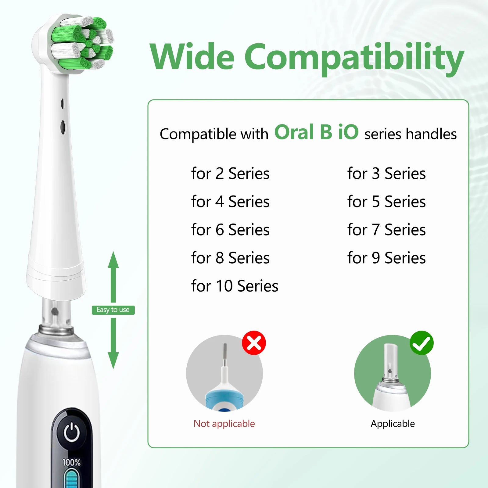 New IO replacement brush head compatible with Oral B iO series, 4PC independent packaging, deep cleaning replacement brush head