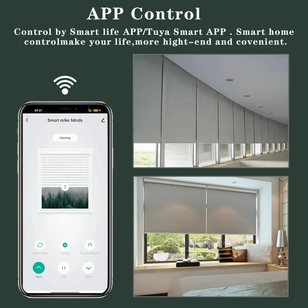 Tuya WiFi Mini Motorize Roller Blind Motor Smart life App Shutter Shade Engine For 38mm Tube Voice Smart Control Home Automation