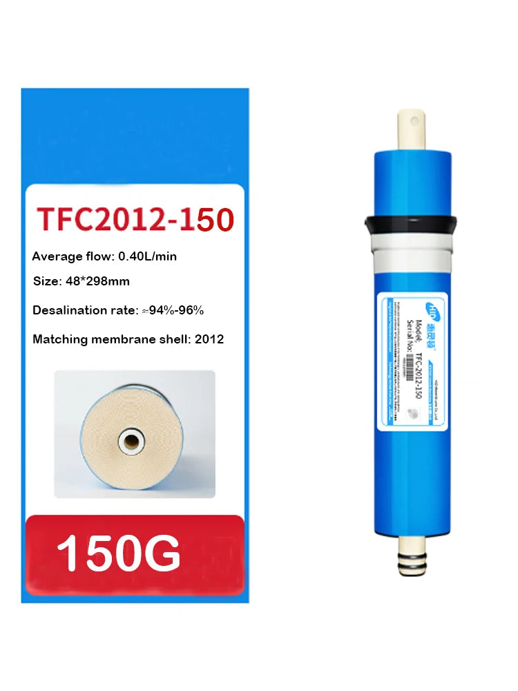 50G/75G/100G/150G Home Kitchen Reverse Osmosis RO Membrane Replacement Water System Filter Purifier Water Drinking Treatment