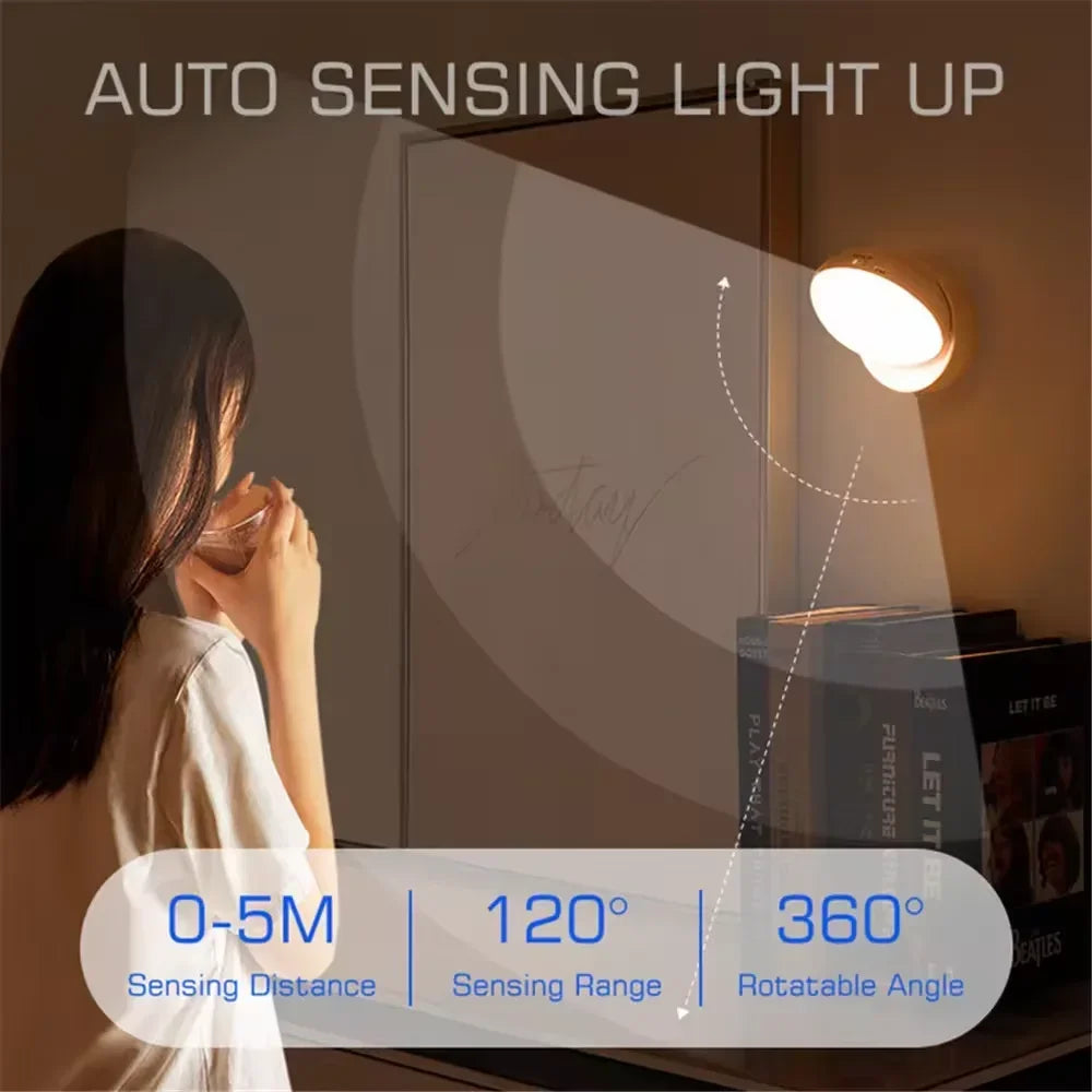 Xiaomi Night Light With Motion Sensor Lamp Rechargeable Wireless Led Rotating Magnetic Lighting For Kitchen Room Bedside Table