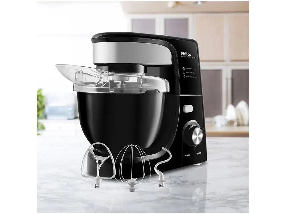 775W Black Philco Planetary Mixer 12 Speeds 4 Liters Turbo PBP775P - 110V