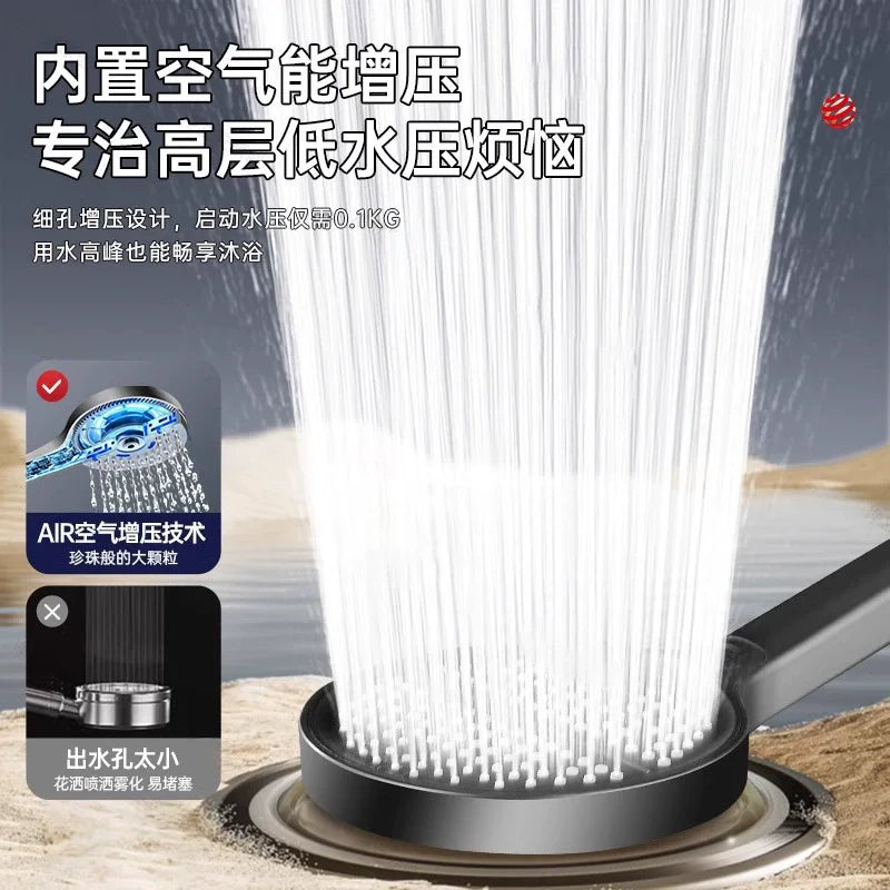 3 Modes Adjustable Shower Head High Pressure Water Saving Nozzles 15CM Big Panel Large Flow Handheld Shower Head for Bathroom