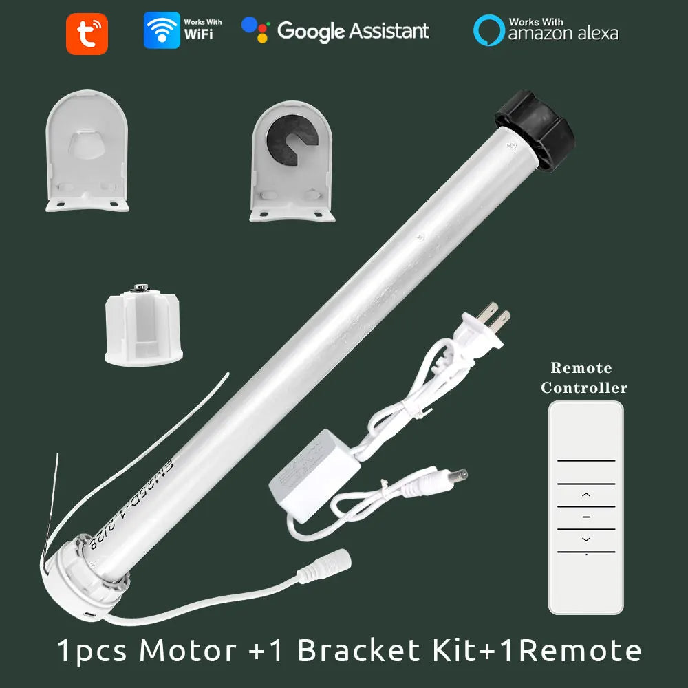 Tuya WiFi Mini Motorize Roller Blind Motor Smart life App Shutter Shade Engine For 38mm Tube Voice Smart Control Home Automation