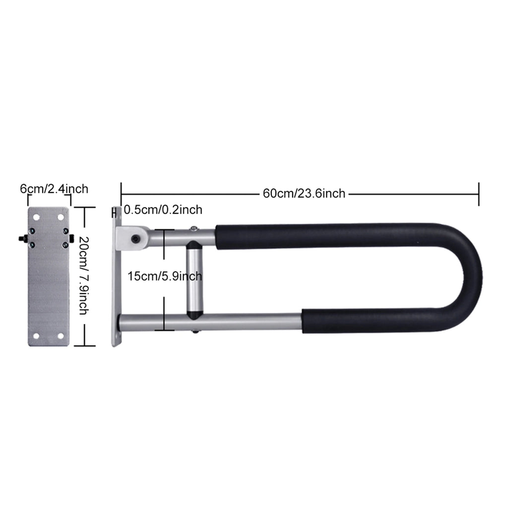 Handrail for Toilet Anti-Fall / Anti-Slip Bathroom Handrail Flip-Up Safety Handrail Screw-In Safety Grab Bar Handle