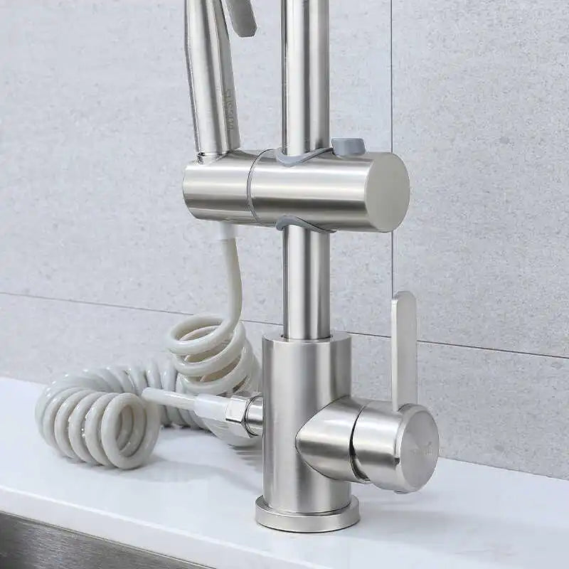 Kitchen Sink Faucet with Side Sprayer Hot Cold Water Mixer Tap Rotatable Faucets Dual Mode Stream Sprayer Head for Wash Dishes