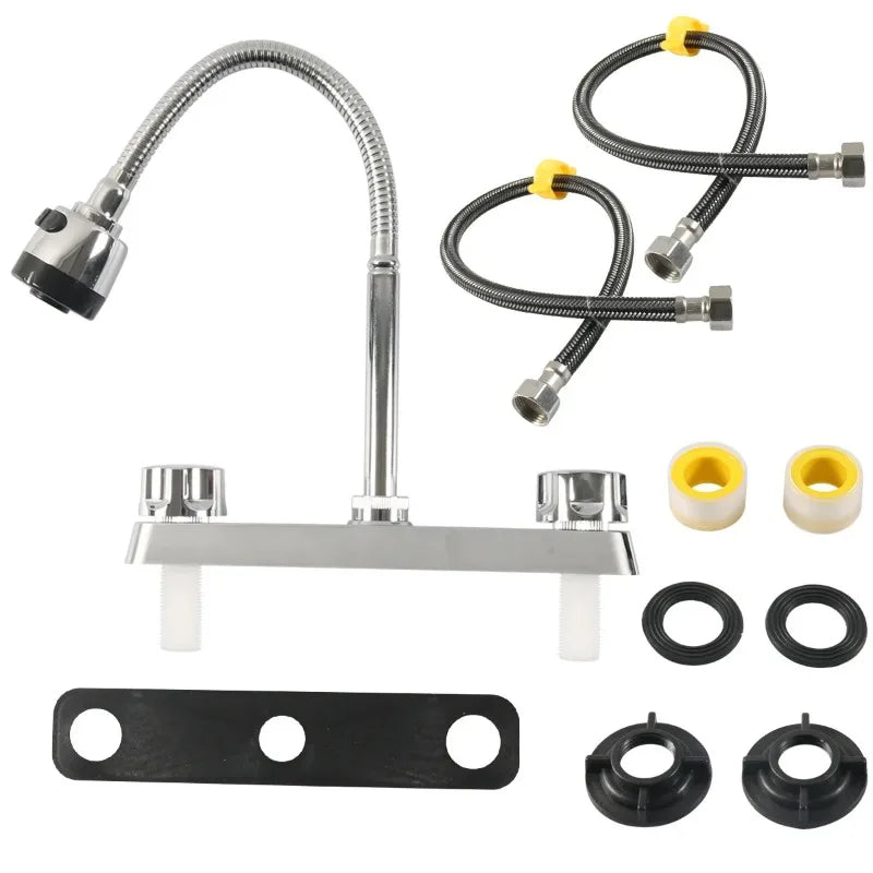 South American RV Kitchen Faucets Dual Port Faucet Kitchen Splashproof Faucet Replacement Sink Faucets Kitchen Accessories