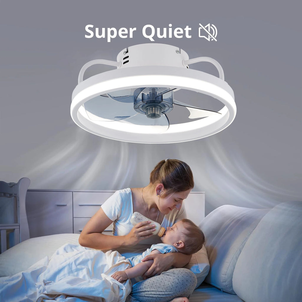 Smart Fan Light with Remote Control Modern Dilent Dimmable LED Ceiling fan with Light for Home Kitchen Living Room Bedroom