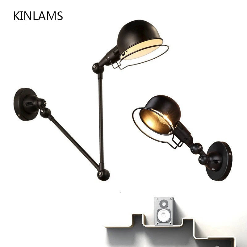 Retro Folding Wall Lamp Nordic Adjustment Wall Light Living Room Bedroom Loft Industrial Long Arm Restaurant Bar Wall Light