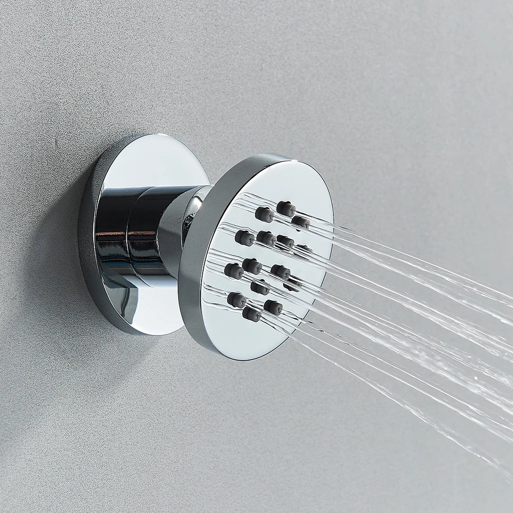 Chrome SPA Shower Sprayer Shower Body Jet Round Massage Jets Brass Bodyspray Concealed Installation Shower Jets