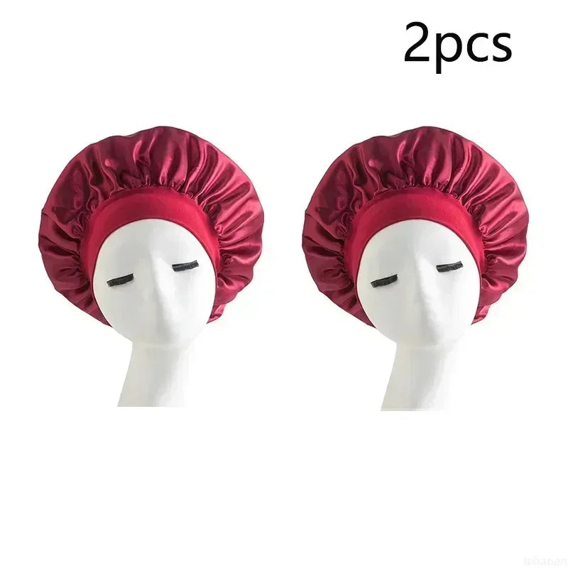 Women Satin Solid Sleeping Hat Night Sleep Cap Hair Care Bonnet Nightcap For Women Men Unisex Cap Bonnet De Nuit Shower Turban
