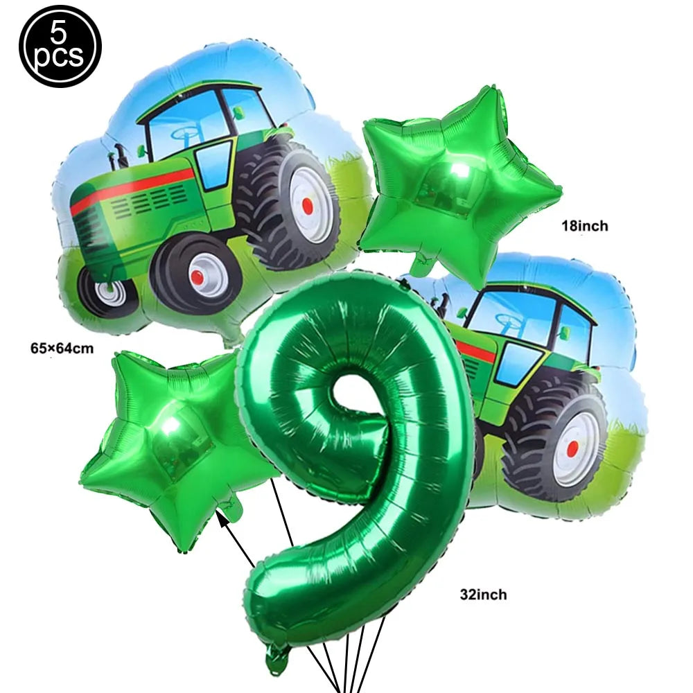 Tractor Cake Topper Green Farm Vehicle Cars Happy Birthday Cake Topper Kids Farm Tractor Themed Party Tractor Cake Decortions