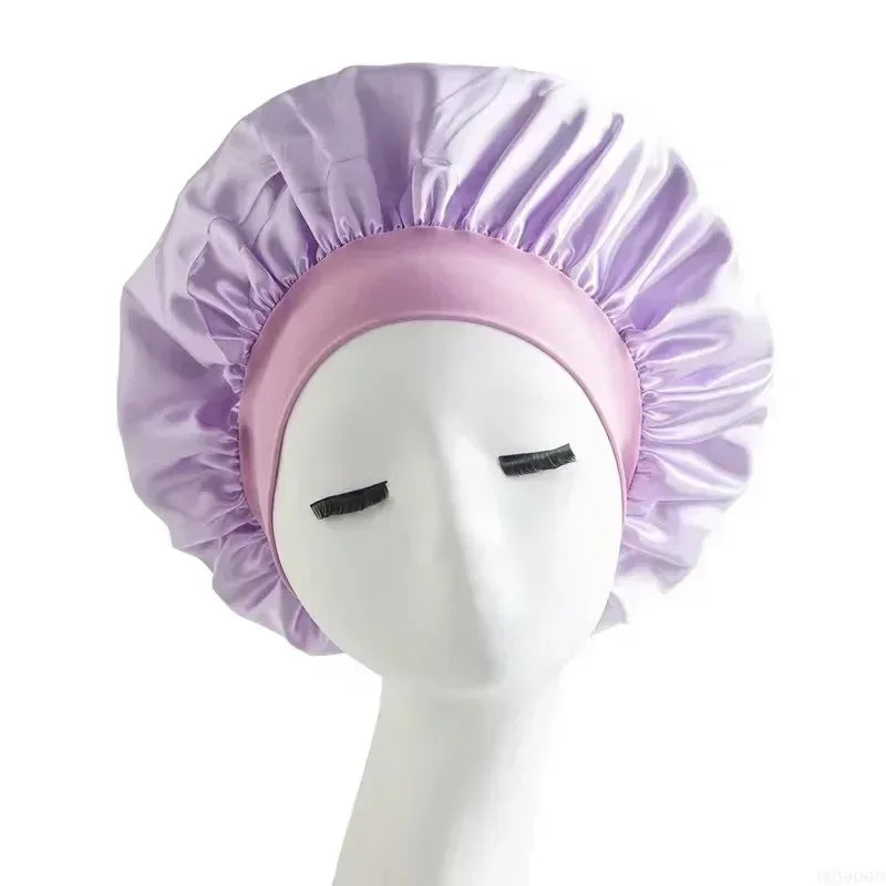 Women Satin Solid Sleeping Hat Night Sleep Cap Hair Care Bonnet Nightcap For Women Men Unisex Cap Bonnet De Nuit Shower Turban