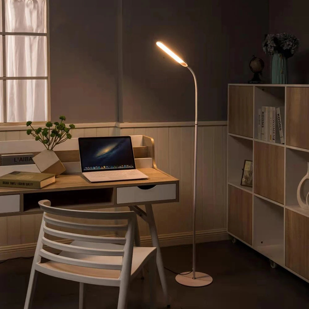 Modern LED Floor Lamp For Living Room Adjustable Gooseneck Work Light Remote Dimmable Indoor Standing Reading Light