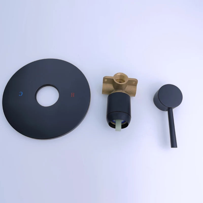 Solid Brass Valve Mixer Faucet Chrome/Matt Black/Brushed Gold/Grey In Wall Concealed Body Shower Basin Faucet Connector