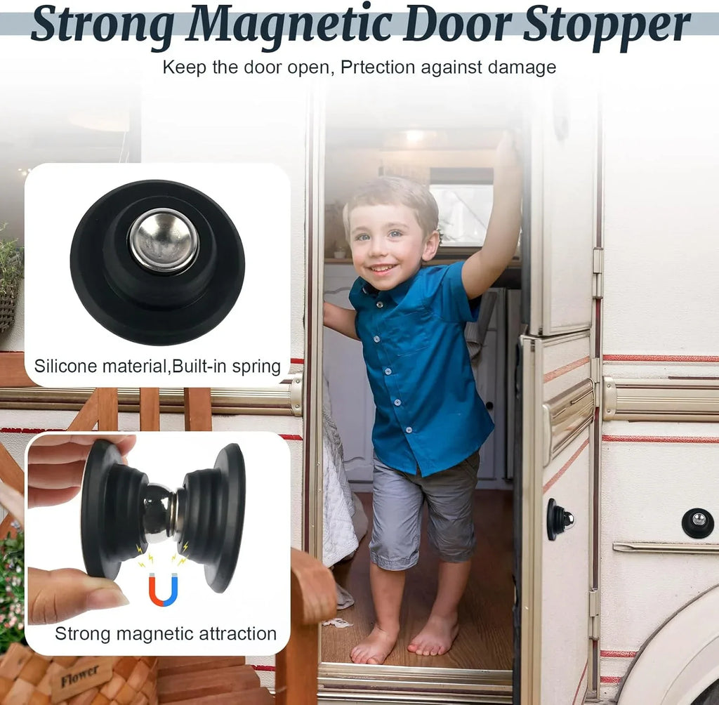 Magnetic Door Stopper Holder Free-punch Kitchen Door Stop Silicone  Anti Collision Windproof Household  Accessories Retainer