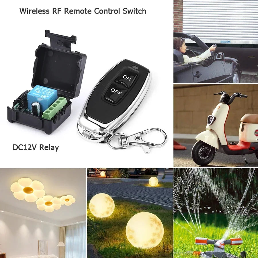 RF 433Mhz Smart Swith Universal Gate Remote DC 12V 10A Relay Receiver Asking Code DIY Mini Module for Garage Door LED Lighting