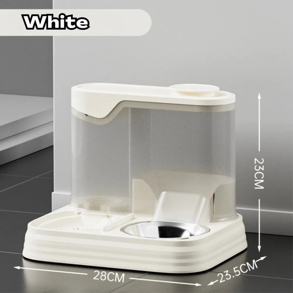 Two-in-OnePet Home Feeding and Drinking Water Integrated Automatic Water Feeder Automatic Feeder Cat and Dog Water Food Pet Bowl