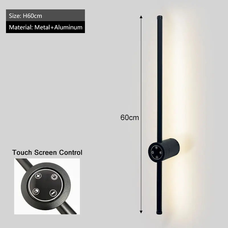 Touch Screen Control Dimming LED Wall Lights Wall Sconce Hardwire Tricolor Lights 360° Rotatable Touch Switch LED Wall Lamps