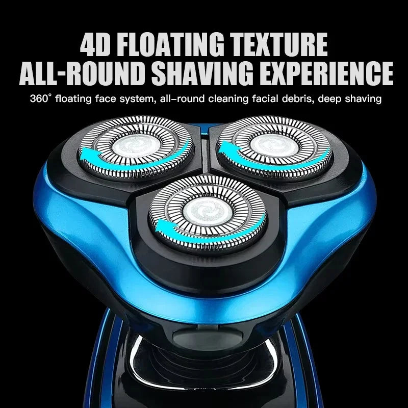 XMSJ Men Razor Electric Shavers Portable Wet-Dry Dual Use Waterproof Beard Facial Trimmer Shaving Machine for Men Father Gift