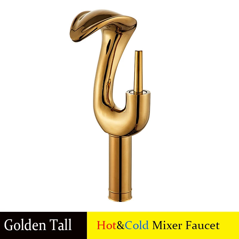 BAKALA Waterfall Chrome Single Handle Bathroom Faucet Solid Brass Dressing Table Sink Basin Tap with Drain Set