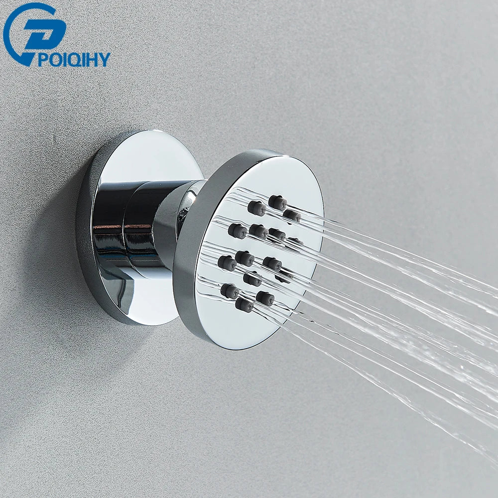 Chrome SPA Shower Sprayer Shower Body Jet Round Massage Jets Brass Bodyspray Concealed Installation Shower Jets
