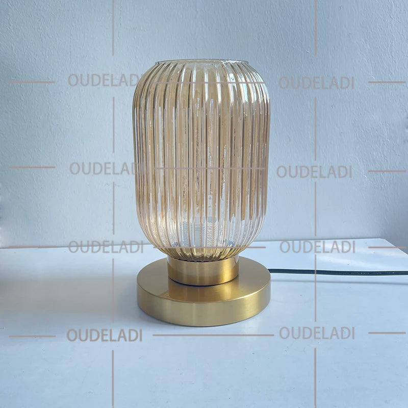 White Blue Amber Smoky gray Pumpkin Glass table lamps Bedroom Study desk lamp Modern living room Hotel bedside Decor light