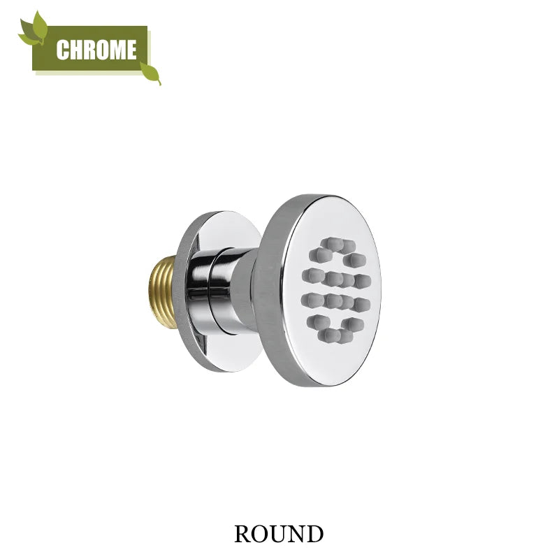 Chrome Black Body Sprays Round Square Shower Spa Massage Body Jet Grey Brushed Gold Concealed Shower Spray Head Faucet Accessory