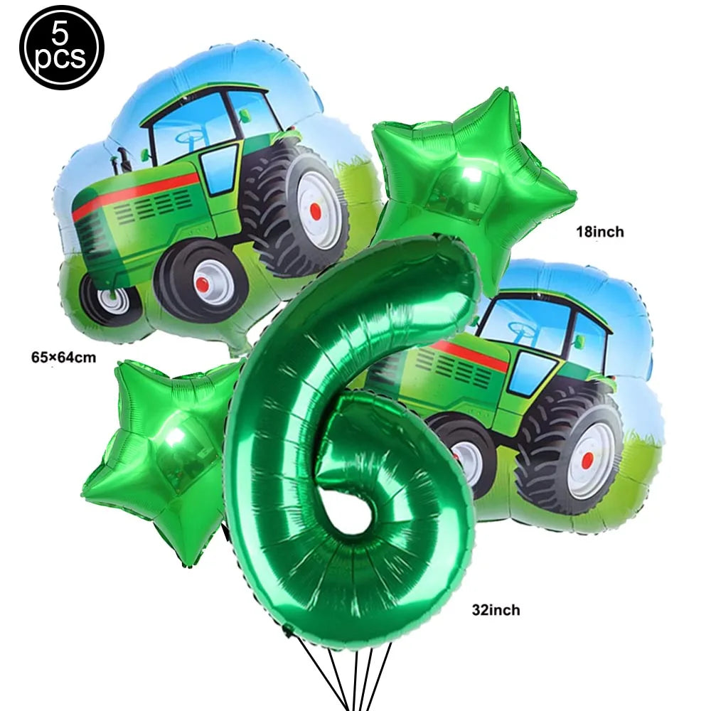 Tractor Cake Topper Green Farm Vehicle Cars Happy Birthday Cake Topper Kids Farm Tractor Themed Party Tractor Cake Decortions