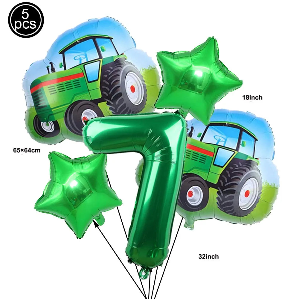 Tractor Cake Topper Green Farm Vehicle Cars Happy Birthday Cake Topper Kids Farm Tractor Themed Party Tractor Cake Decortions