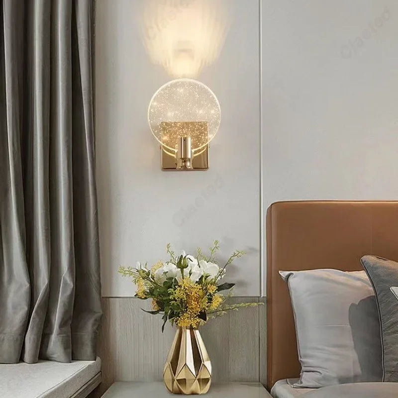 Modern Simple Crystal Bedroom Bedside Led Lights Bathroom Makeup Sconce Dining Table Wall Lamps for Room Decor Home-appliance