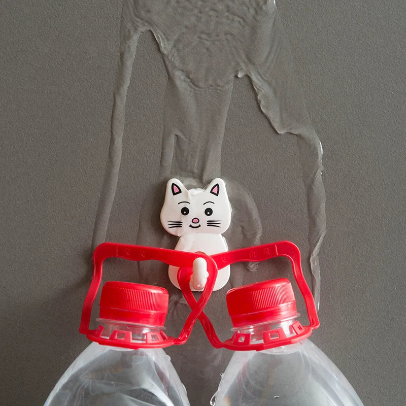 Kitchen Towel Holder Cartoon Cat Hooks Kitchen and Bedroom Door Hooks Dishcloth Rack Wall Door for Kitchen Towel Rack Hanger