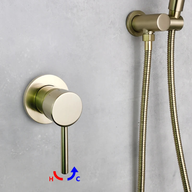 Solid Brass Valve Mixer Faucet Chrome/Matt Black/Brushed Gold/Grey In Wall Concealed Body Shower Basin Faucet Connector