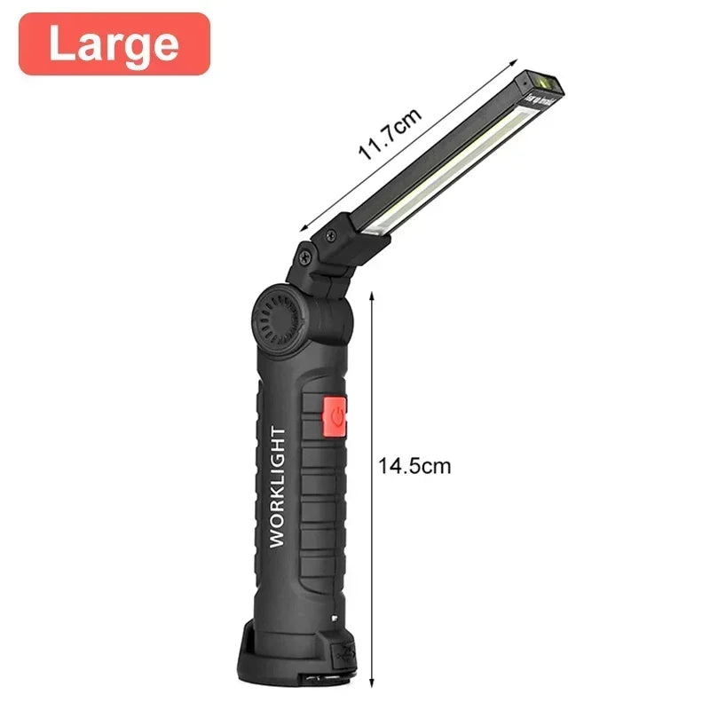 Multifunctional Folding Work Light Portable Camping Light Type-C Rechargeable Flashlight With Built-in Battery Magnetic Lamp
