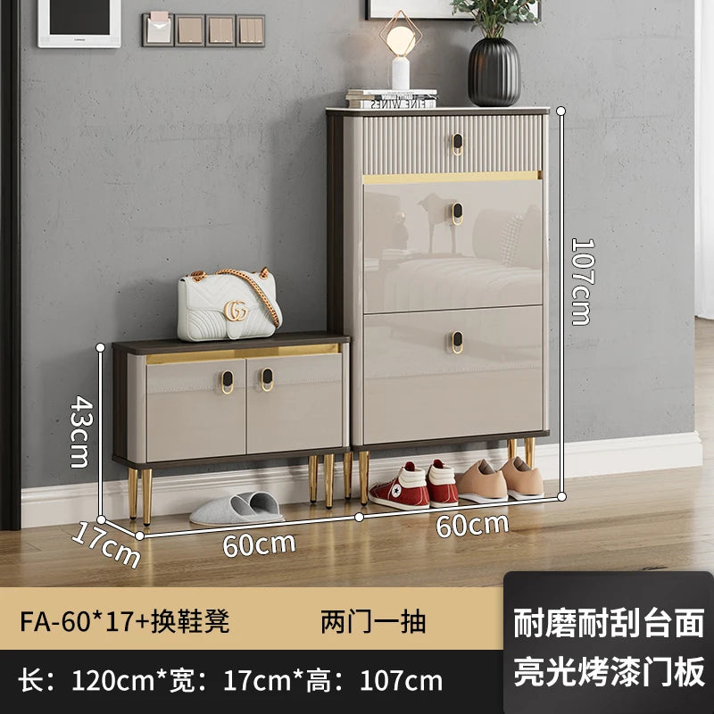 White Drawers Shelf Shoe Rack 3 Layers Narrow Save Space Shoe Cabinet Vertical Entrance Hall Meuble A Chaussures Home Furnitures