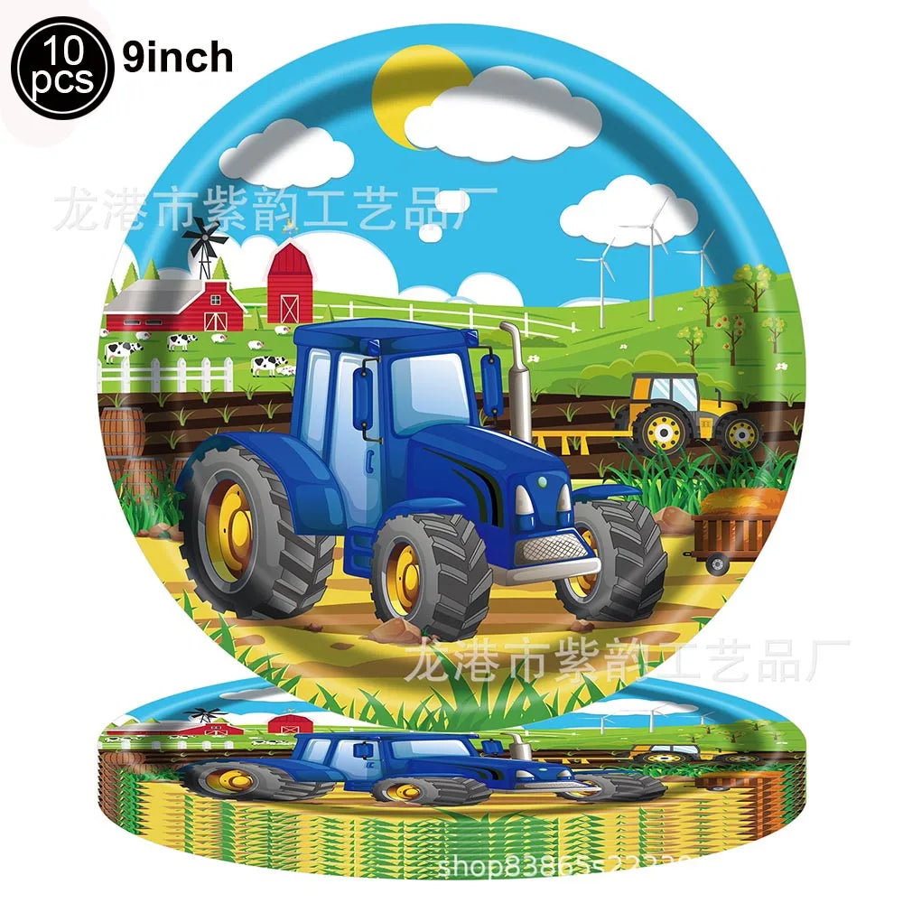Tractor Cake Topper Green Farm Vehicle Cars Happy Birthday Cake Topper Kids Farm Tractor Themed Party Tractor Cake Decortions