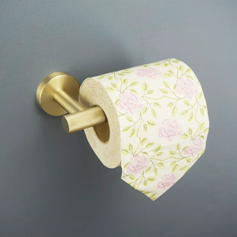 Brushed Gold Stainless Steel Bathroom Hardware Set Towel Rack Coat Hook Towel Bar Toilet Paper Holder Soap Dish Accessories