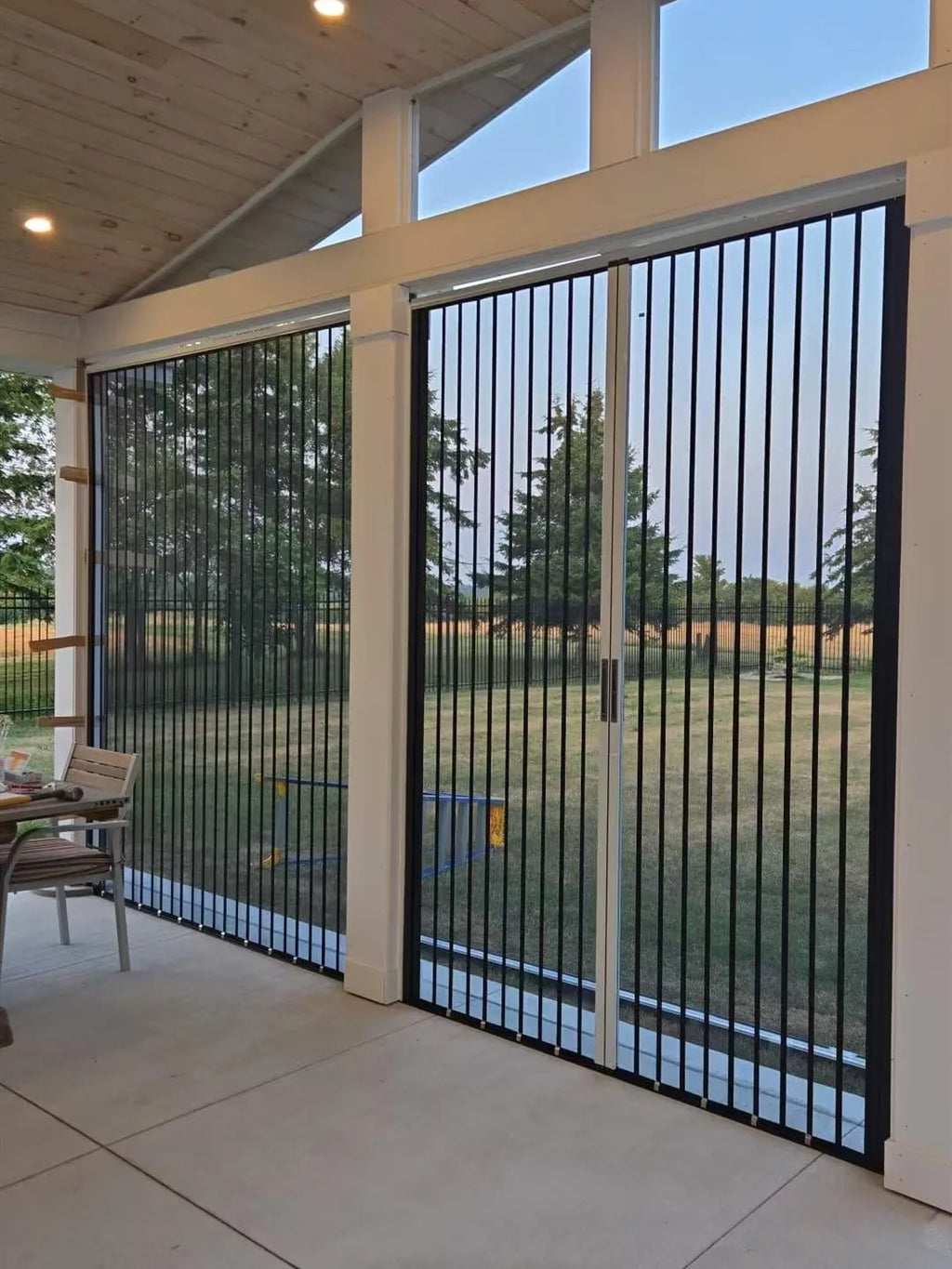 Cats mesh screen door anti scratch aluminum frame Pleated metal Mesh Retractable Folding fly Screen security door